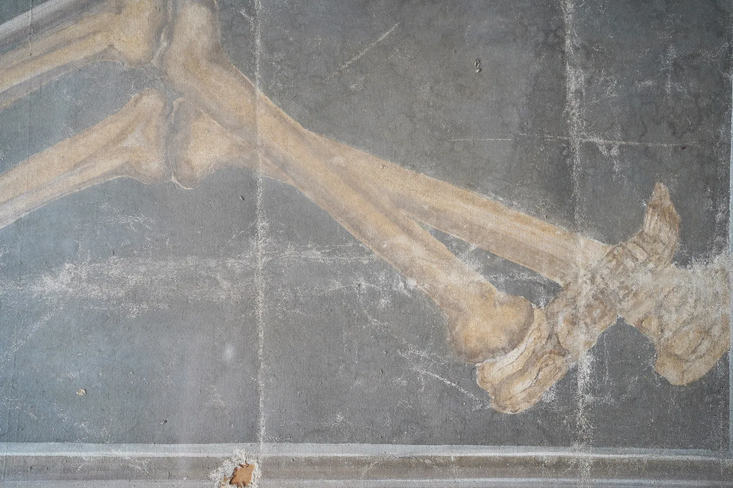 A Large Early 20thC Italian Oil on Canvas Memento Mori Painting of a Skeleton