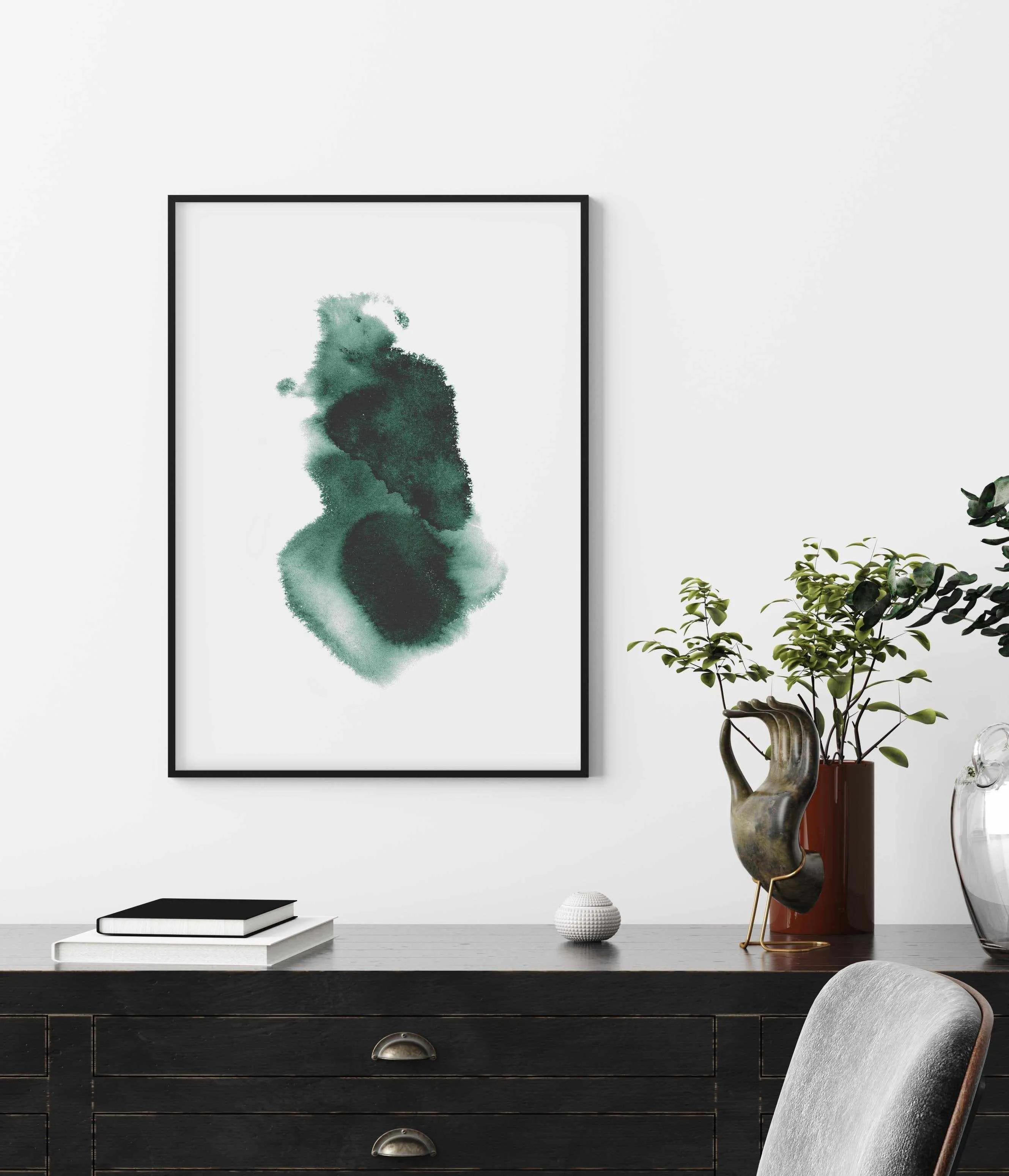 Abstract Green Watercolour I Art Print