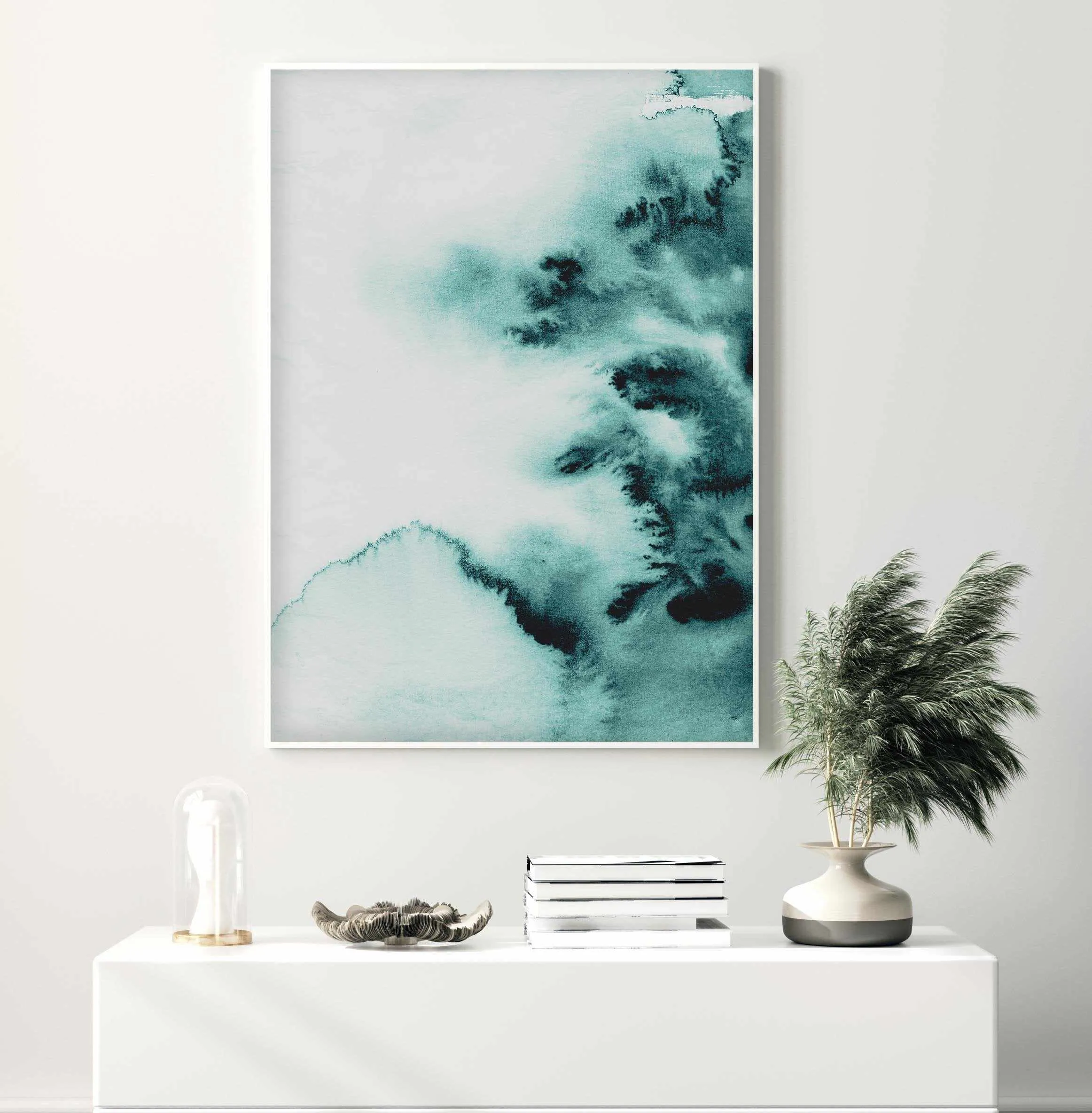 Abstract Green Watercolour II Art Print