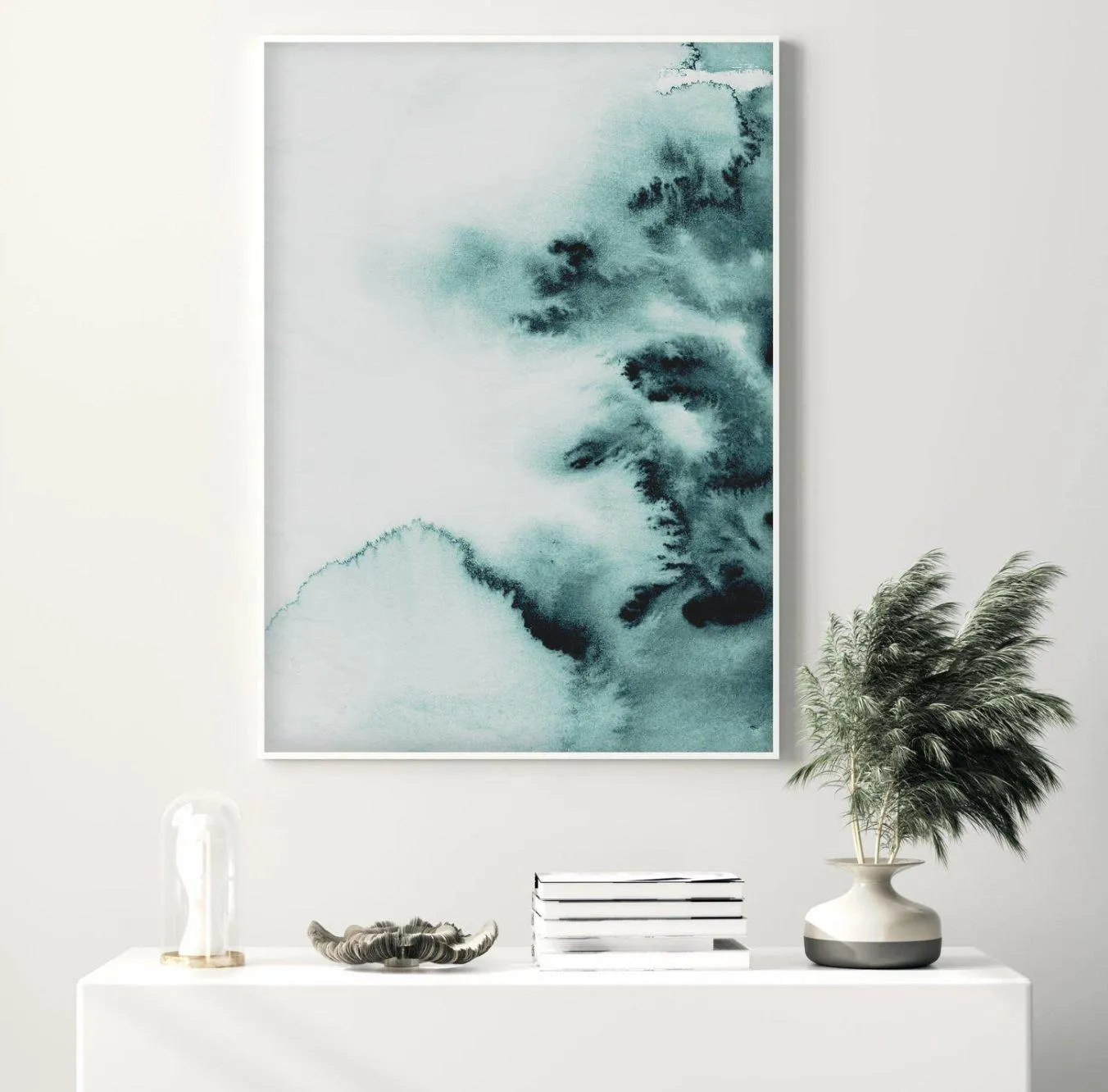 Abstract Green Watercolour II Art Print