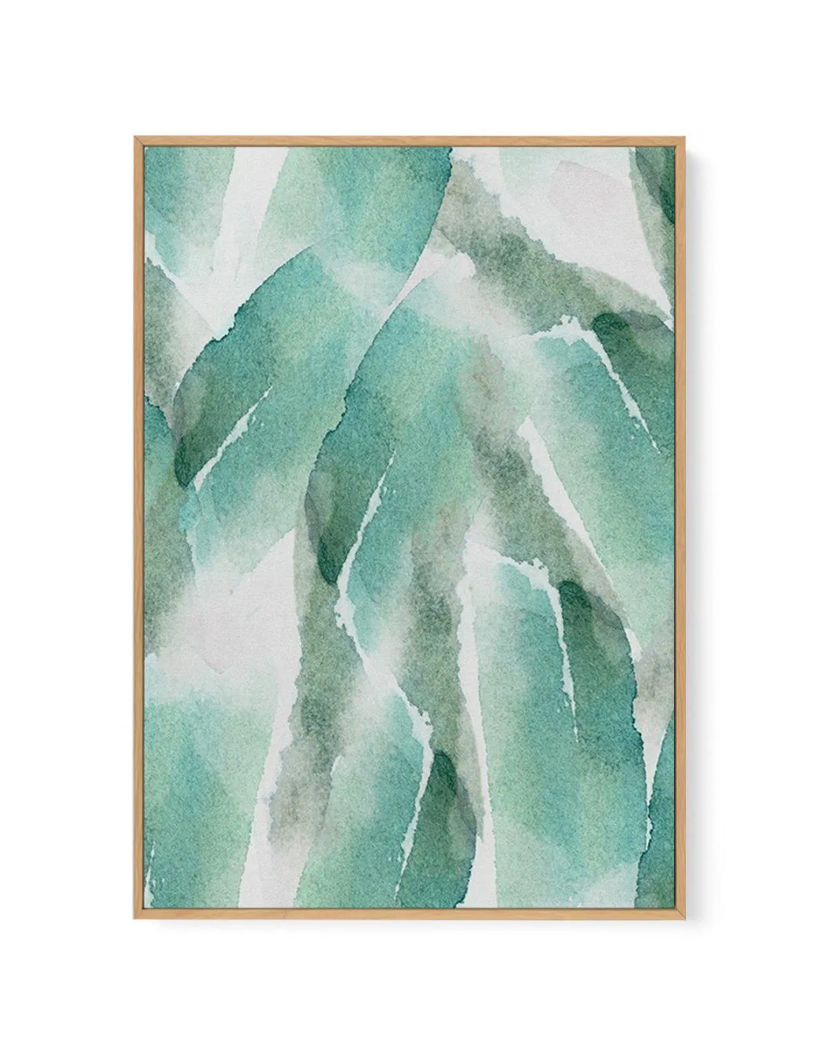 Abstract Green Watercolour IV | Framed Canvas Art Print