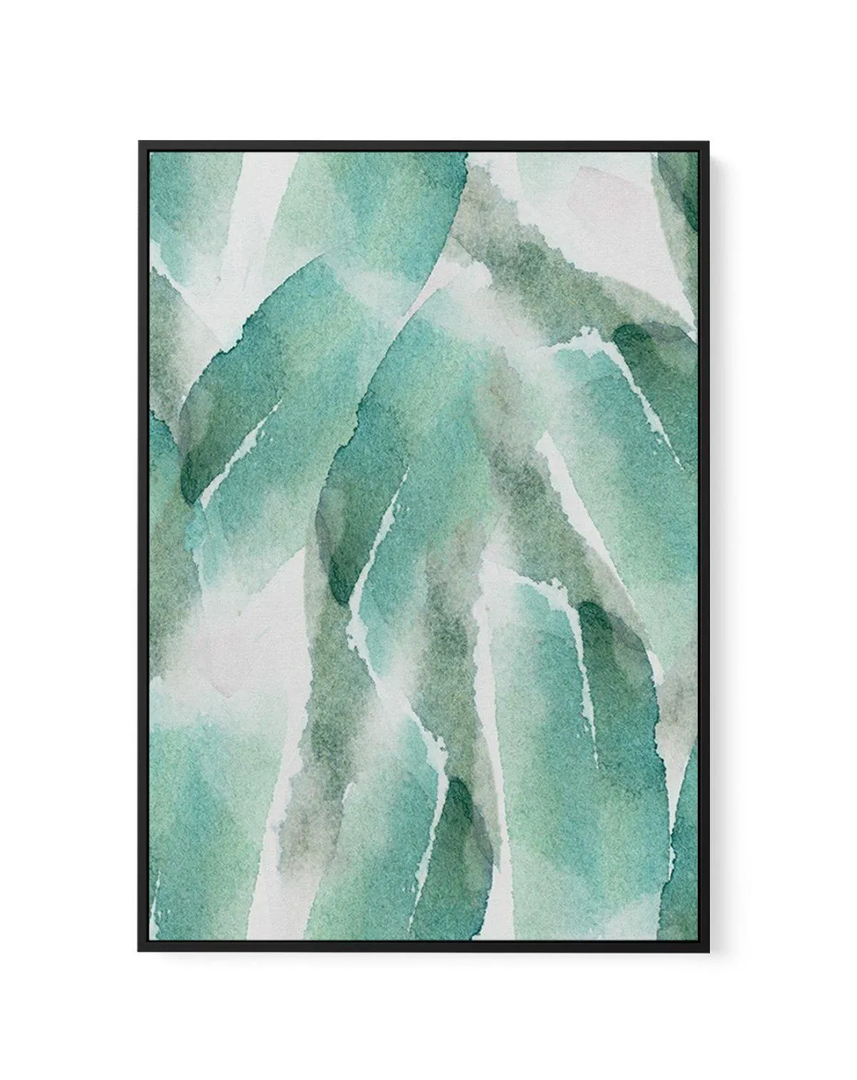 Abstract Green Watercolour IV | Framed Canvas Art Print