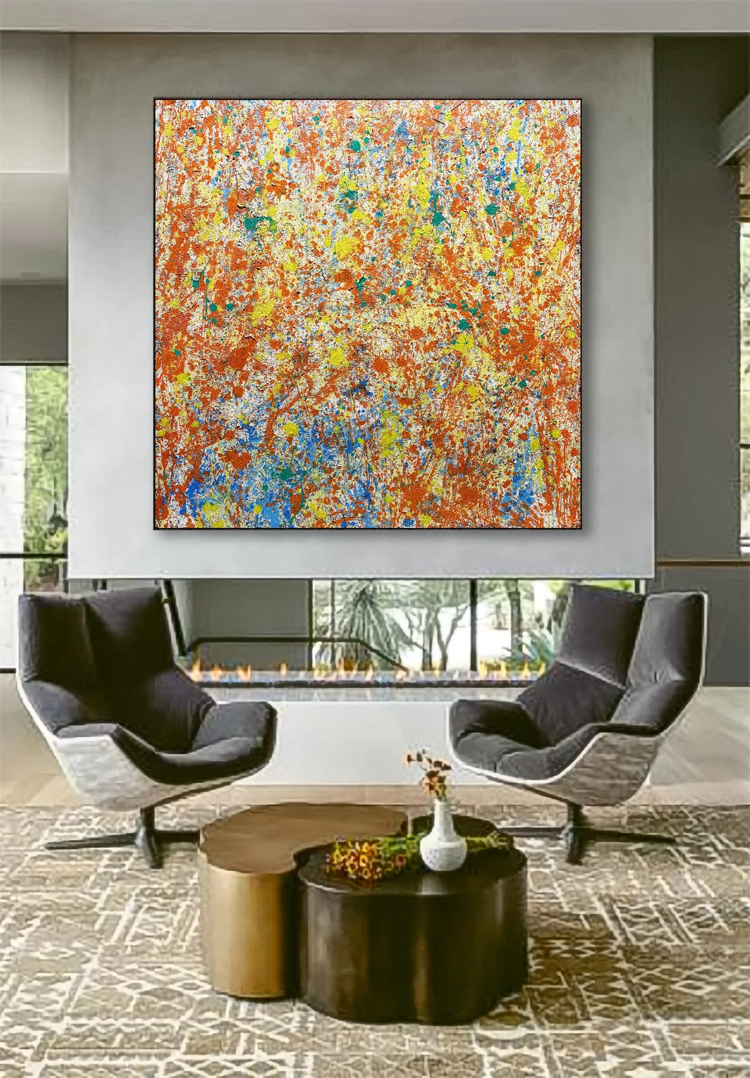 Abstract Oil Painting - Burst of Creation