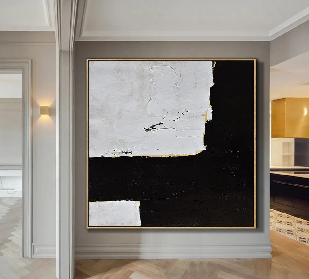Black and White Abstract Painting Minimalist Art Modern Art Decor Yp083