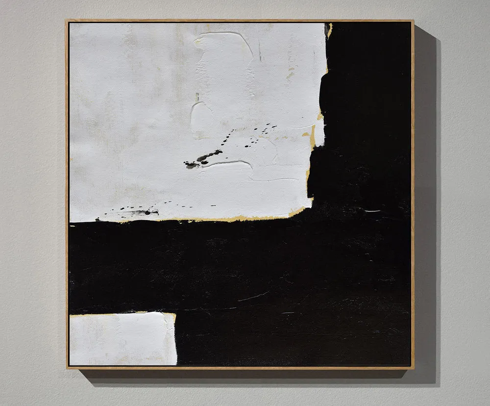 Black and White Abstract Painting Minimalist Art Modern Art Decor Yp083
