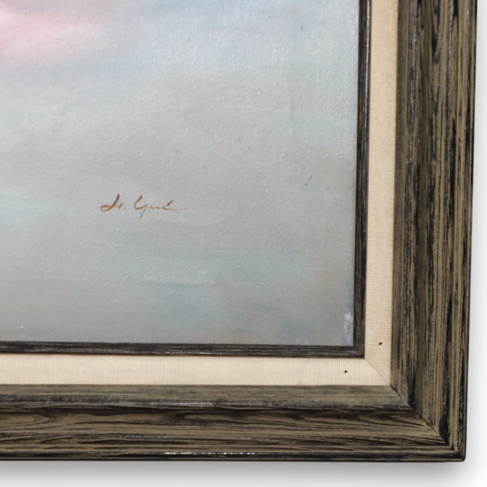 Boudoir Oil on Canvas 29x53 Framed Vintage 1970's