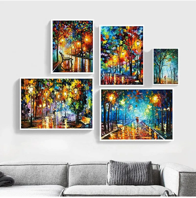 Colourful Abstract Landscape Scenery Oil Painting Wall Art Canvas Prints
