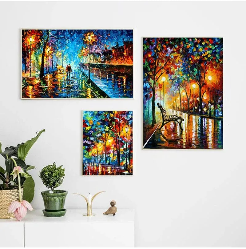 Colourful Abstract Landscape Scenery Oil Painting Wall Art Canvas Prints