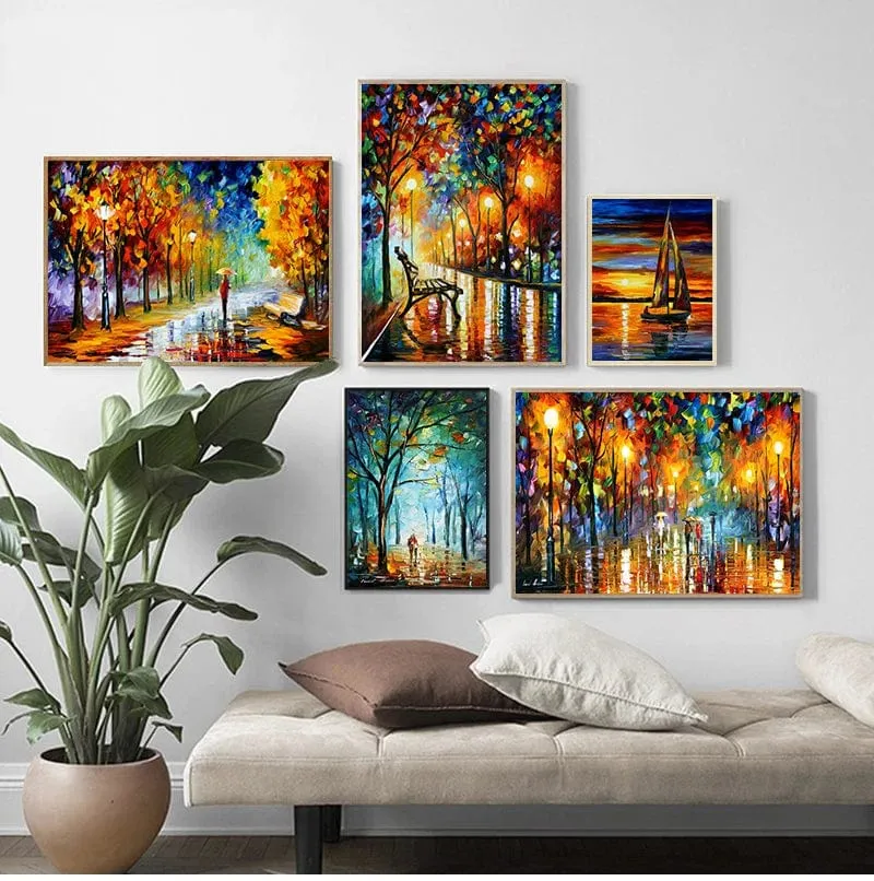 Colourful Abstract Landscape Scenery Oil Painting Wall Art Canvas Prints