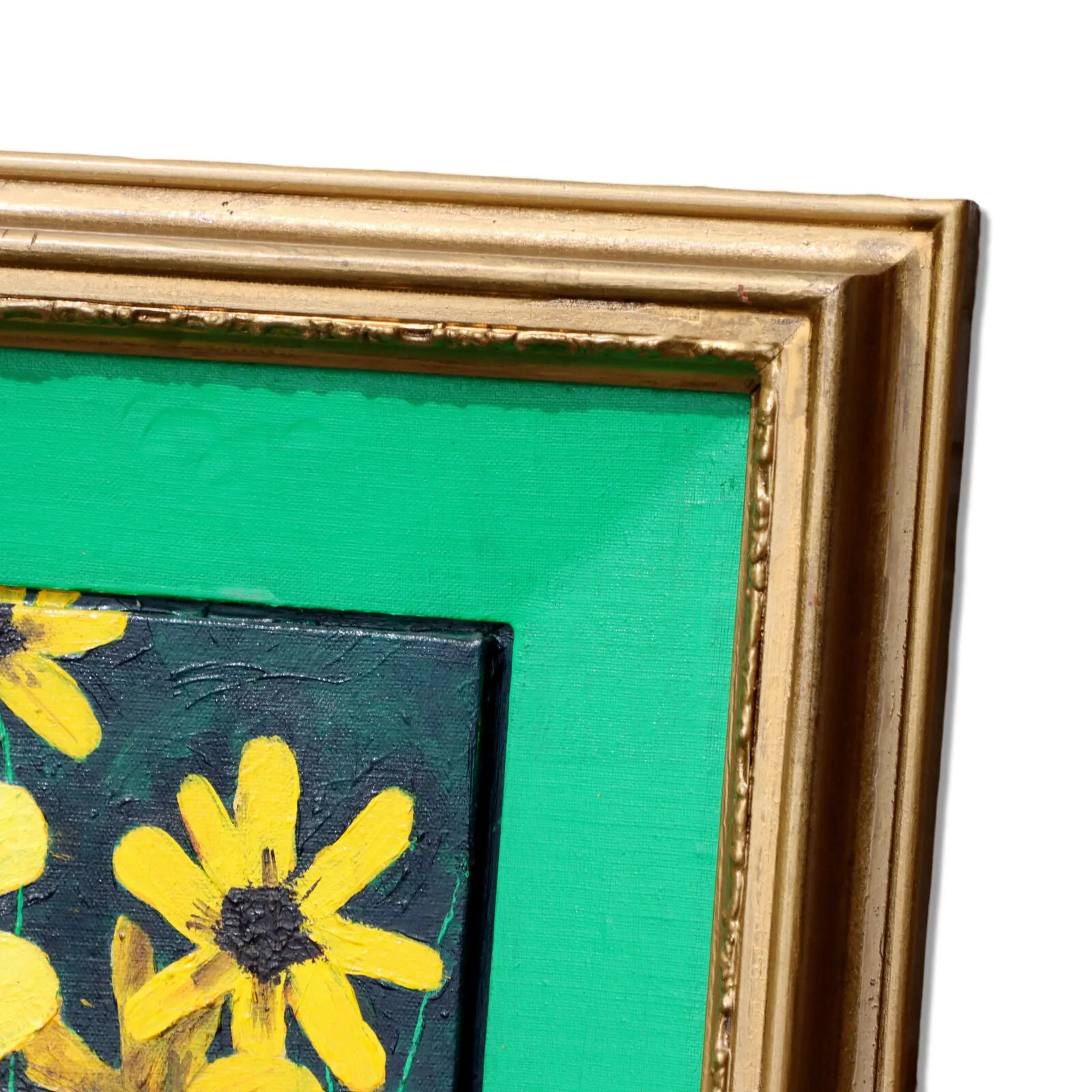 Donald Gotz "Black Eyes" Sunflowers Acrylic Mixed Media 21x33 Signed 2017