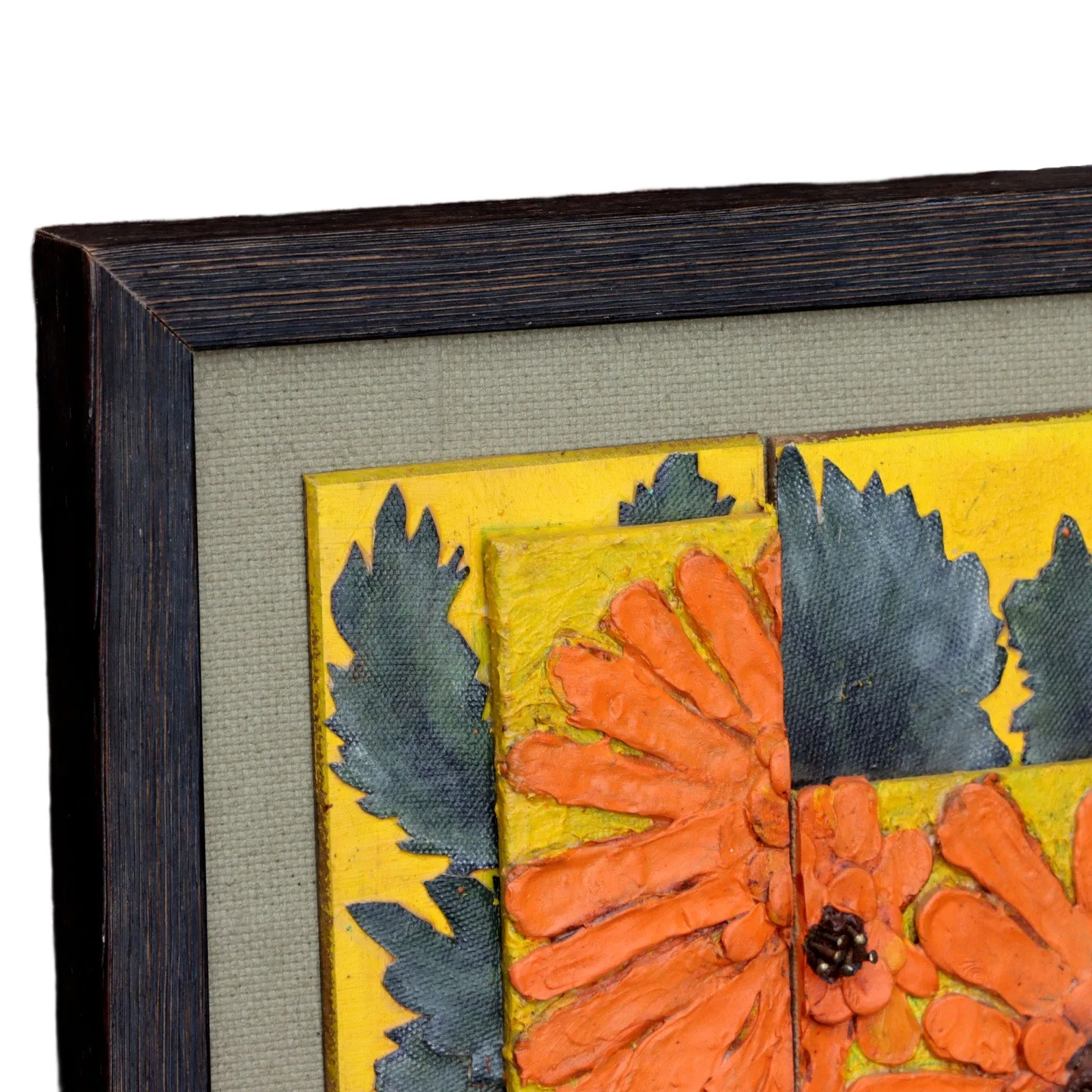 Donald Gotz "Goby" Acrylic Floral 3D Mixed Media 13x11 Signed 2017
