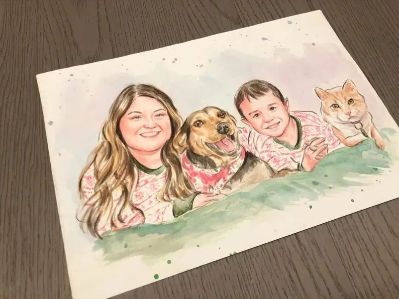 Hand Painted, Photo to Highly Detailed Watercolor