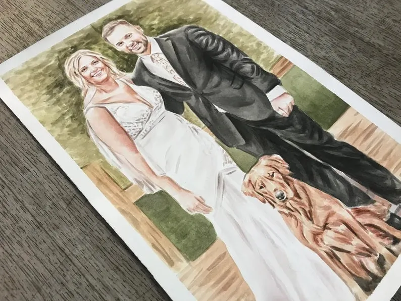 Hand Painted, Photo to Highly Detailed Watercolor