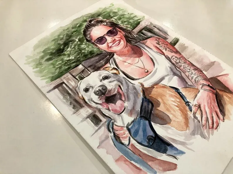 Hand Painted, Photo to Highly Detailed Watercolor