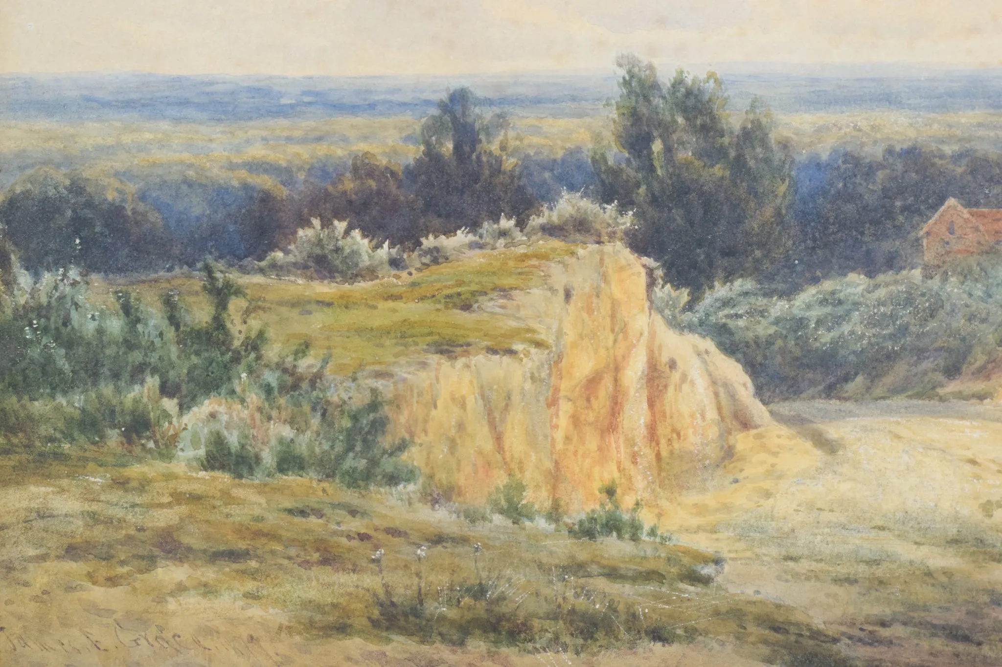 James Edward Grace - Rural Landscape Watercolour