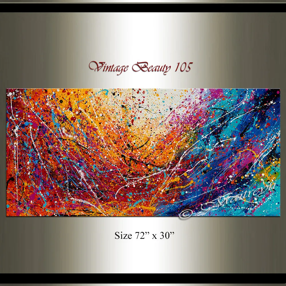 LargeModernArt: Buy Original Art, Jackson Pollock, Original Art Online, Online Art Gallery - Vintage Beauty 105