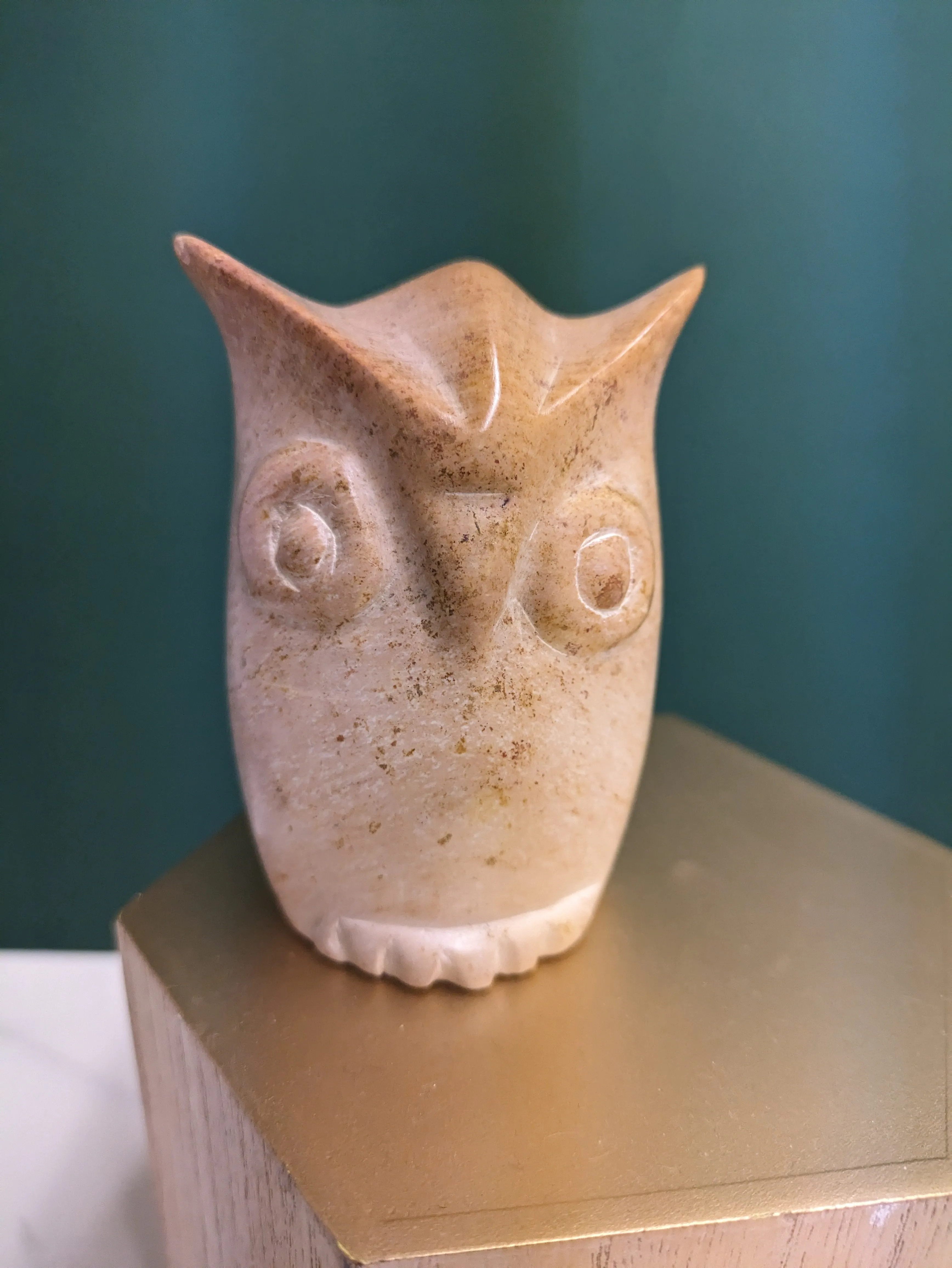 Natural Soapstone Owl