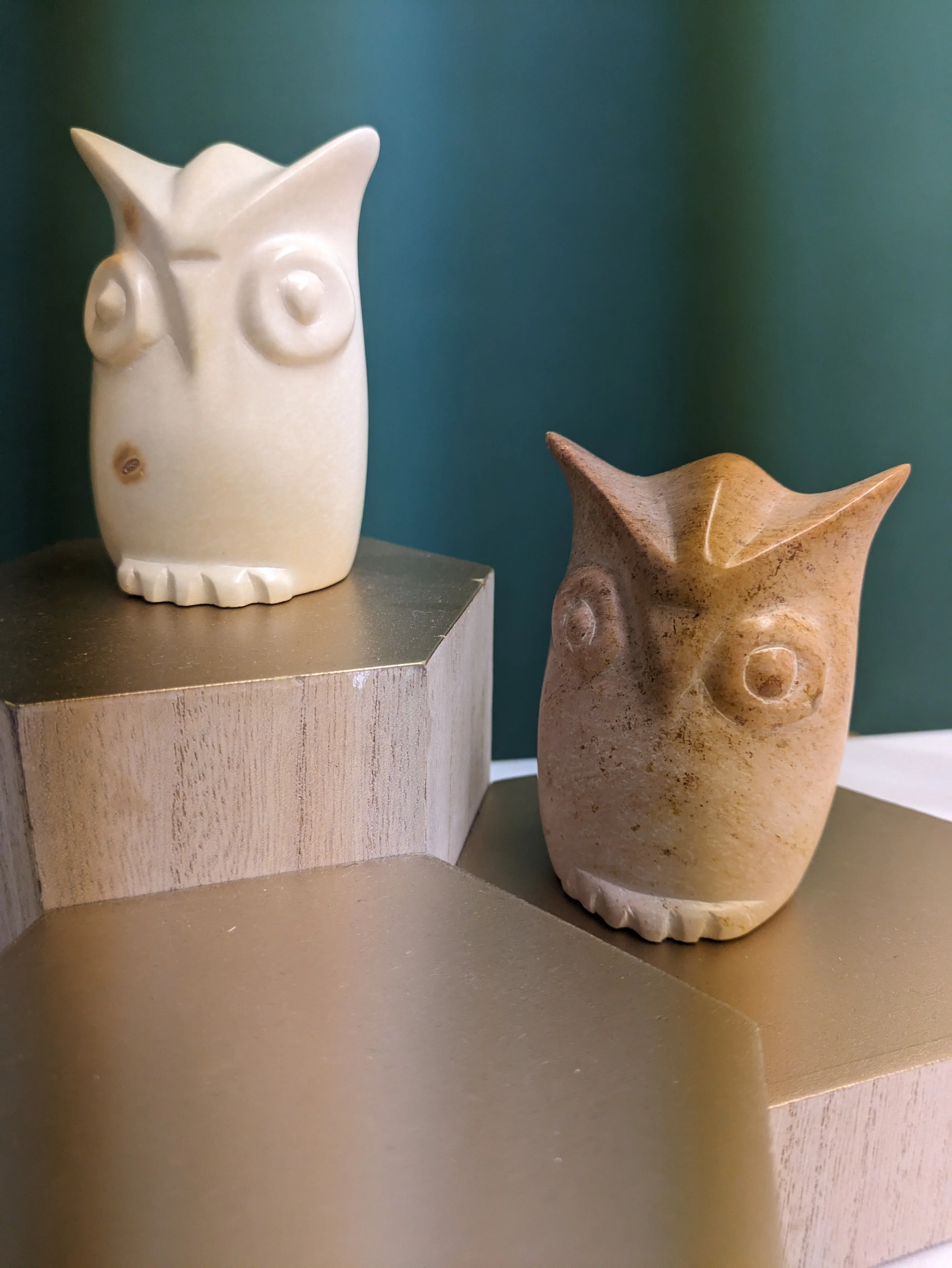 Natural Soapstone Owl