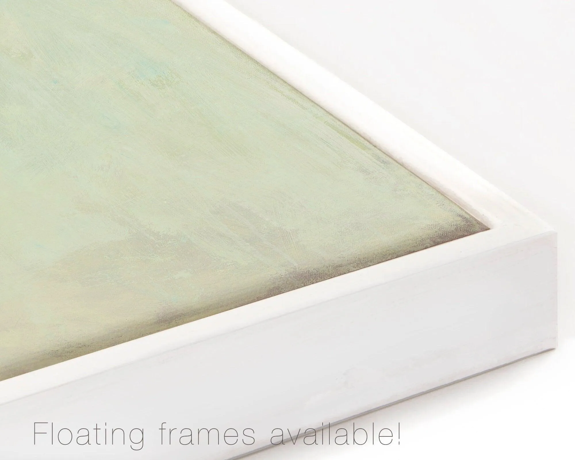 Original ocean wall art, Misty peach and blue sea abstract painting on canvas by Camilo Mattis