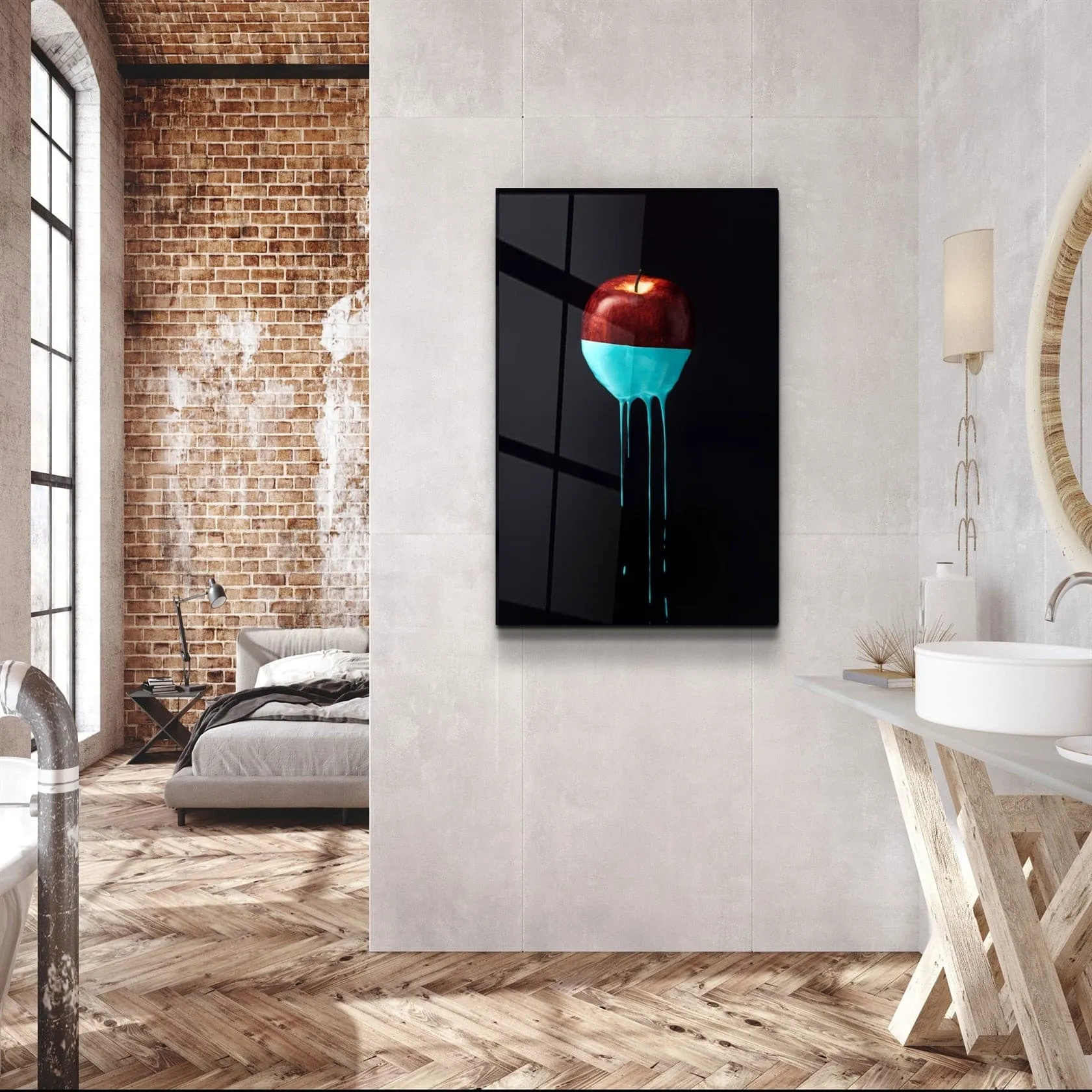 ・"Abstract Apple"・Glass Wall Art