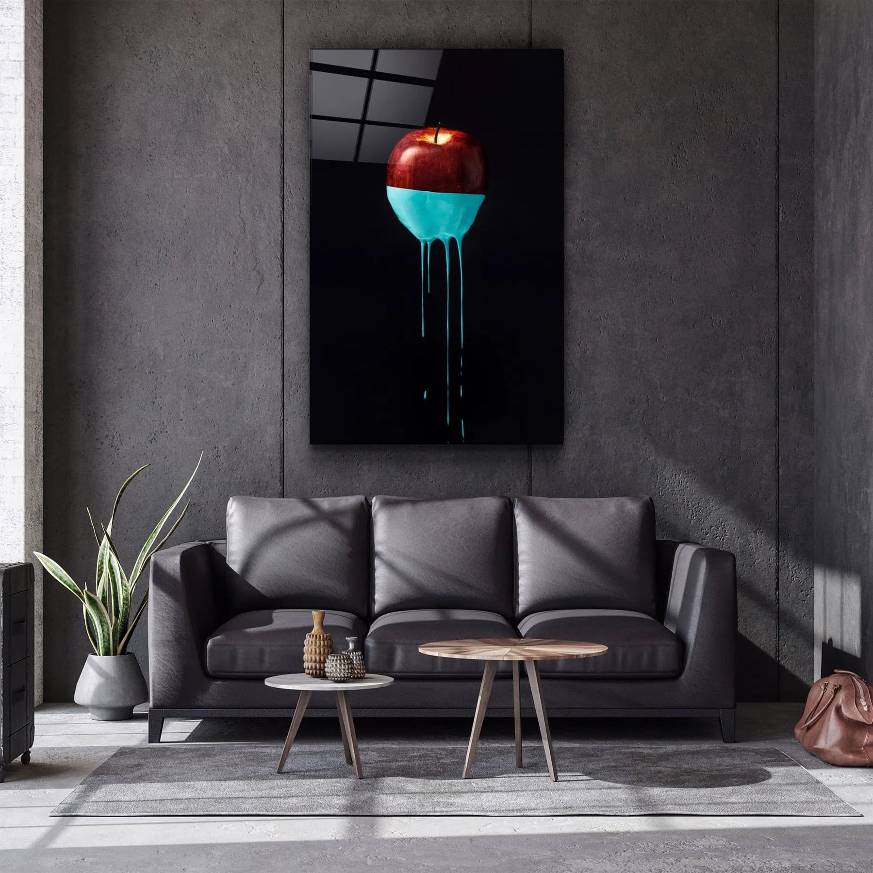 ・"Abstract Apple"・Glass Wall Art