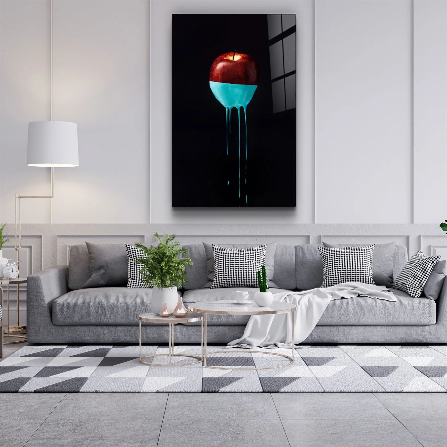 ・"Abstract Apple"・Glass Wall Art