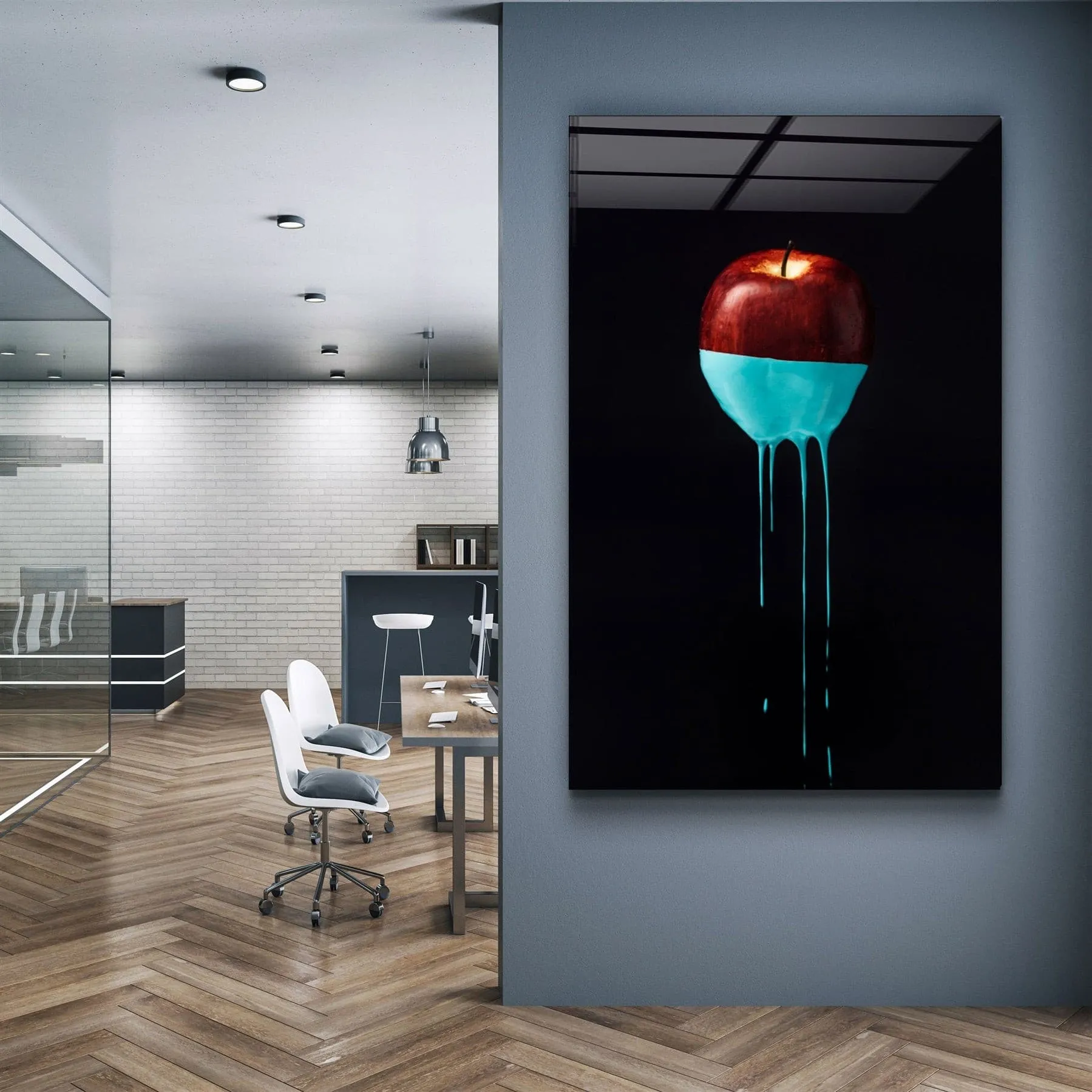 ・"Abstract Apple"・Glass Wall Art