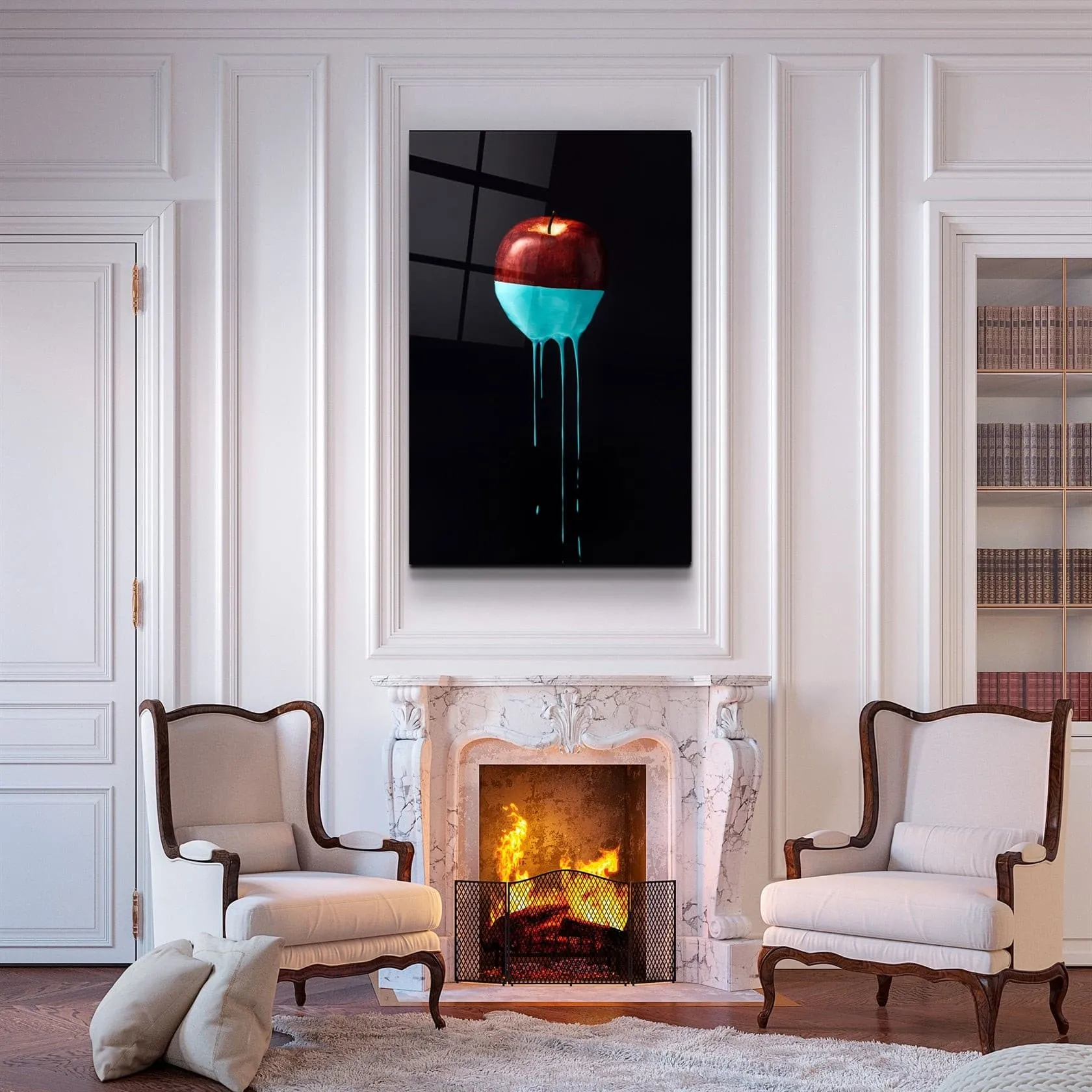 ・"Abstract Apple"・Glass Wall Art