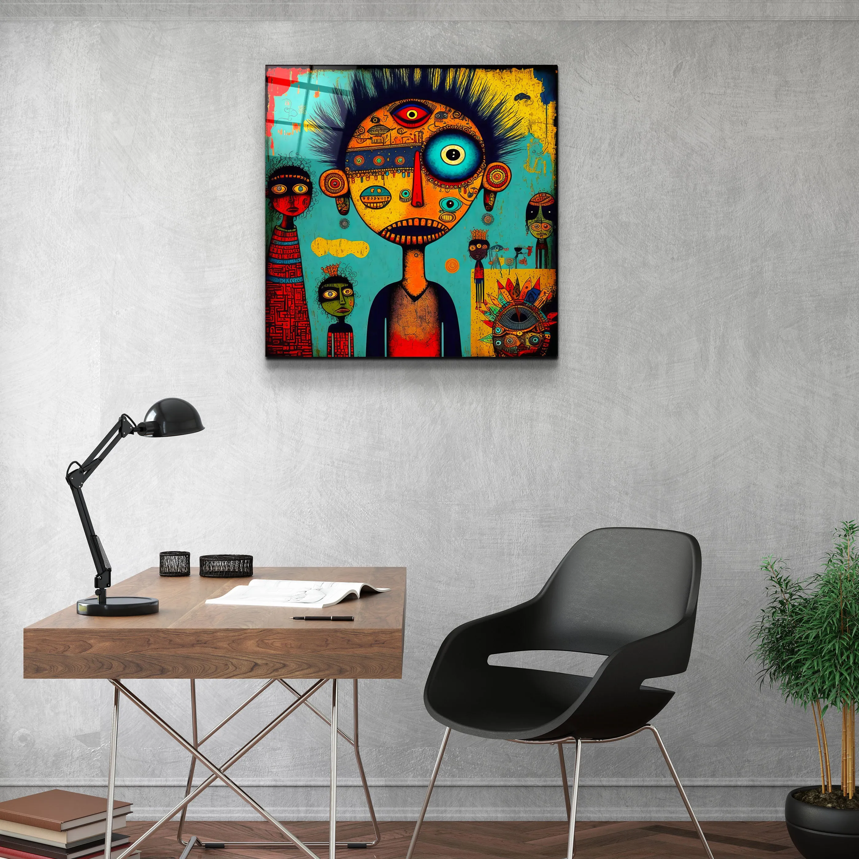."Africans". Designer's Collection Glass Wall Art