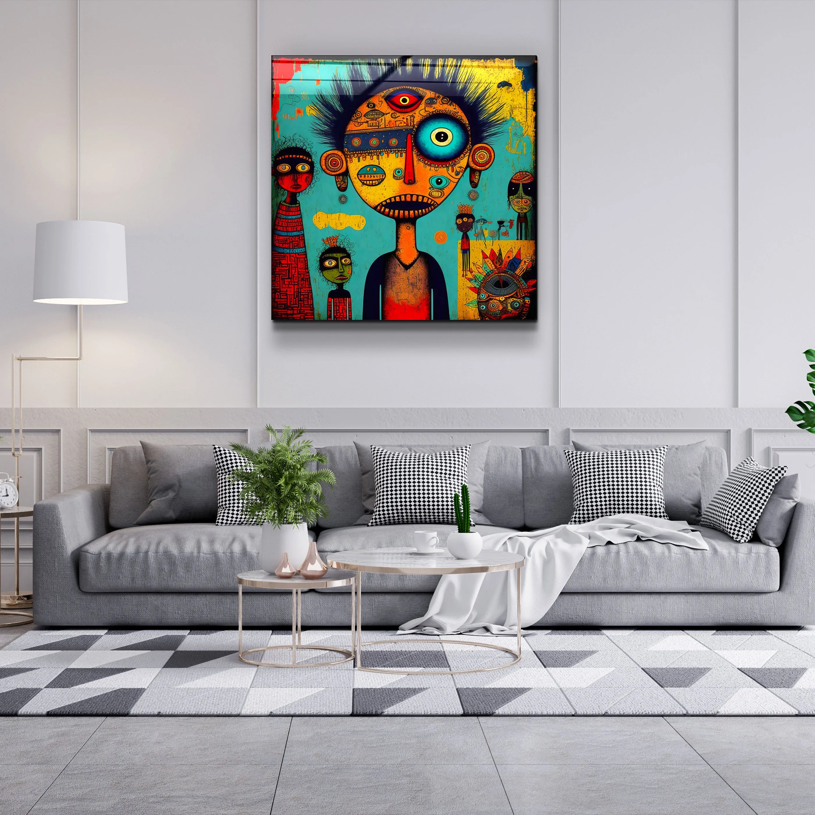 ."Africans". Designer's Collection Glass Wall Art