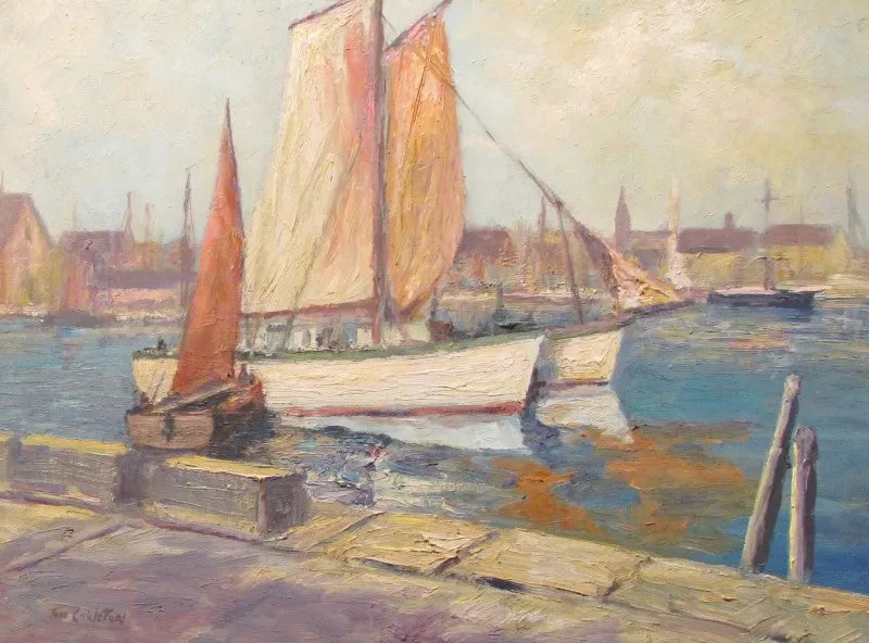"Gloucester Morning" by Thomas Carleton - Marine Oil Painting