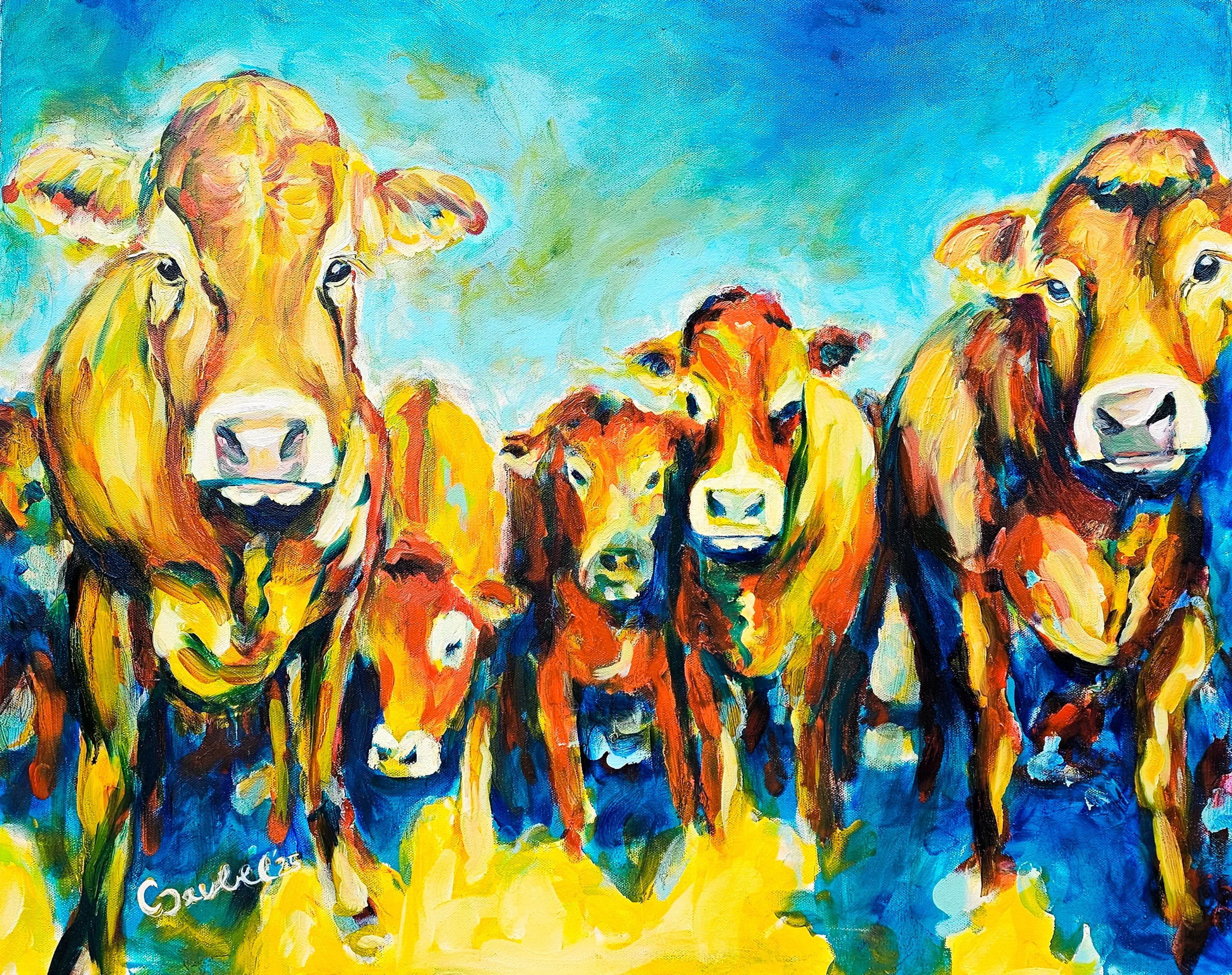 The Greeting Committee – Original Mixed Media Painting